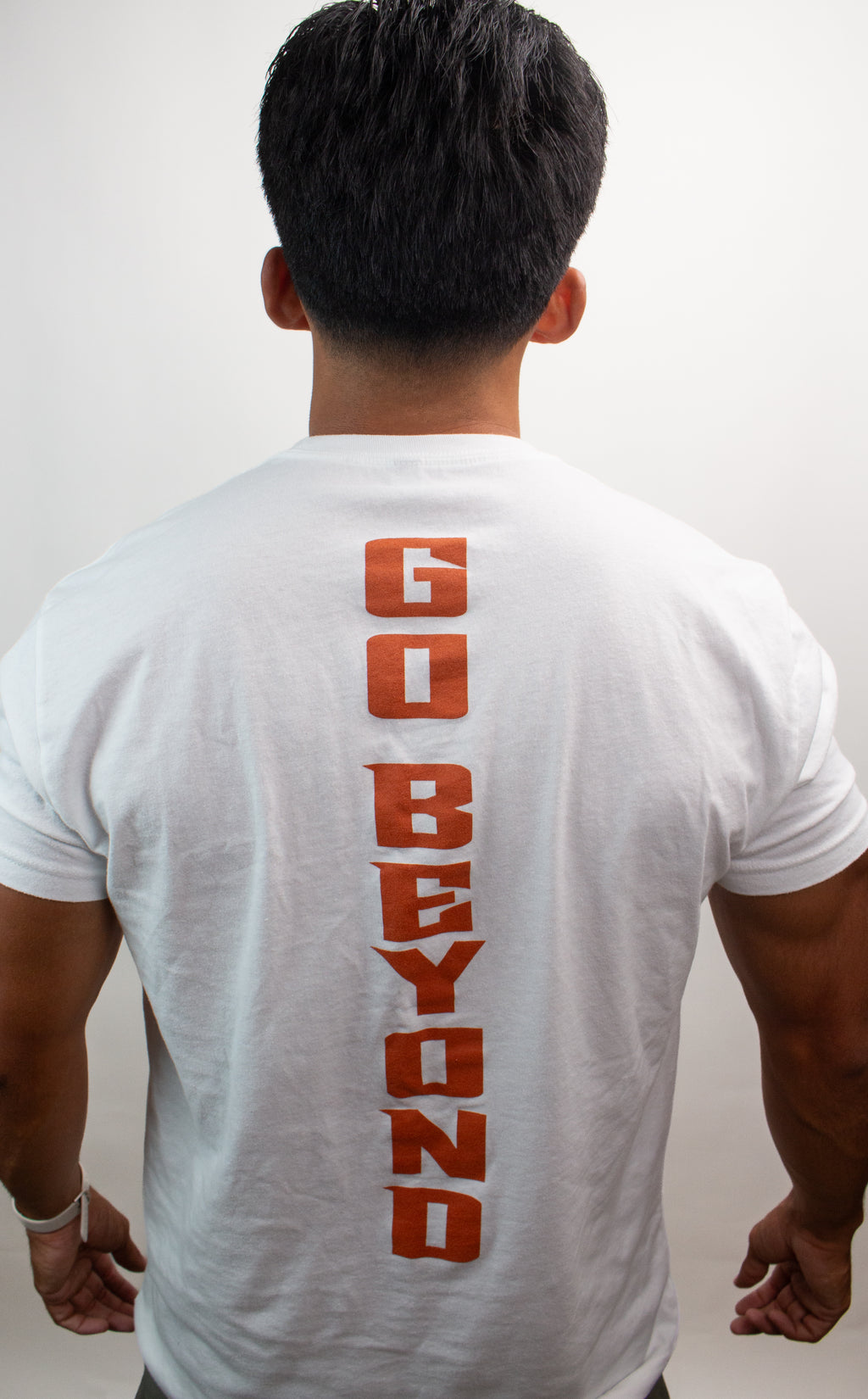 White Transcending Tee - Go Beyond on Back