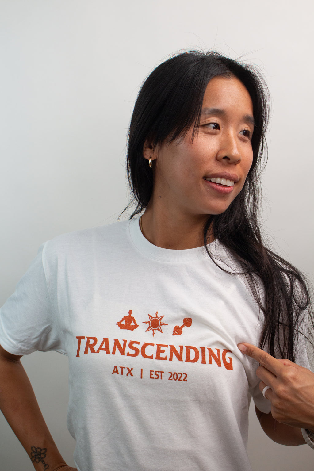 White Transcending Tee - Go Beyond on Back